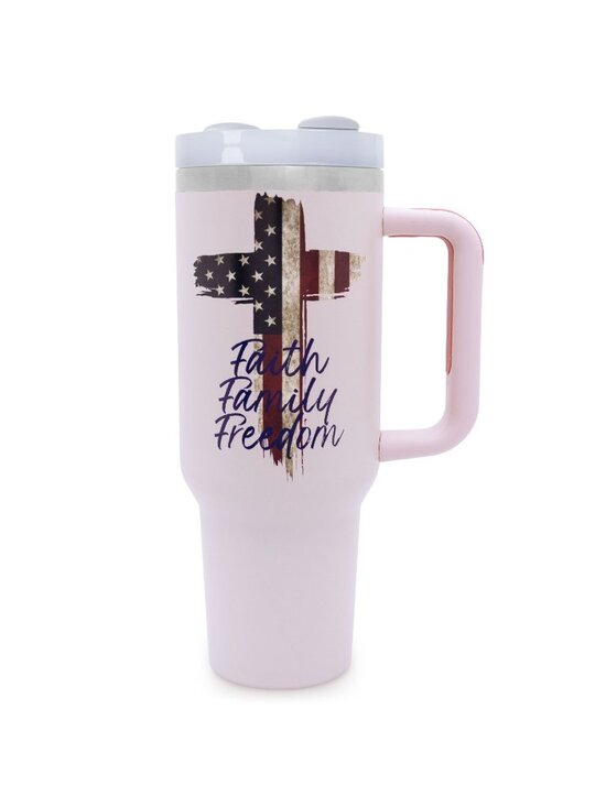 Revelation Revolution Other - Patriotic 40 oz Tumbler American Flag Cross Insulated Mug Faith Family Freedom